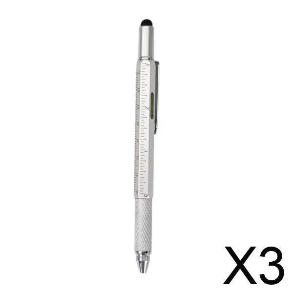 Metal Ballpoint Pen Multitool Touch Stylus Ruler Level Screwdriver for Custom Art Office and Gift Giving