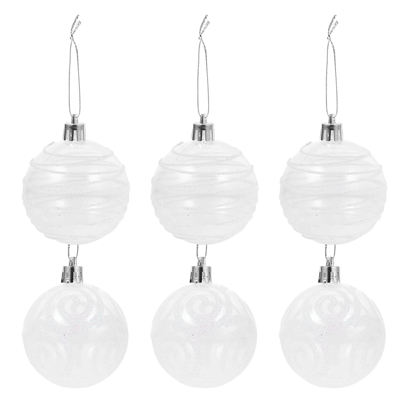 

6 Pcs Ball Pendant Mini Decorations Hanging Xmas Balls Ornaments Tree Party Balls Holiday DIY Christmas Tree Ball Props