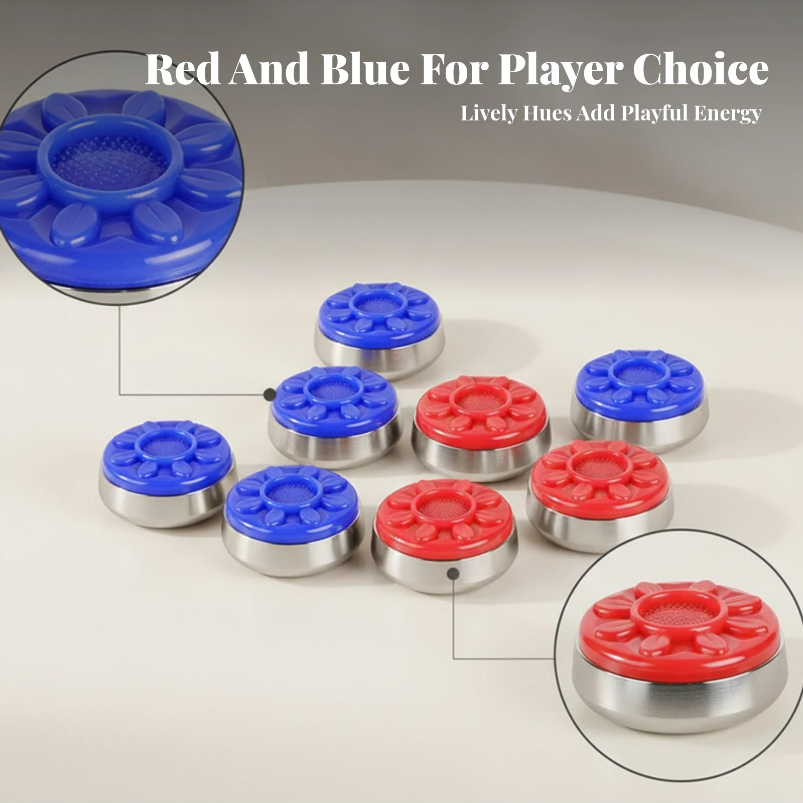 8 Pieces Raised Petal Design Flower Top Puck Sports Accessory Textured Center Lotus Shuffleboard Puck