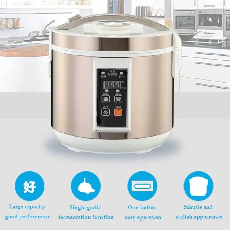 Nuova macchina per la fermentazione dell'aglio facile da usare da 90 W per uso domestico 5L 6L Fermentatore per aglio nero per realizzare aglio nero