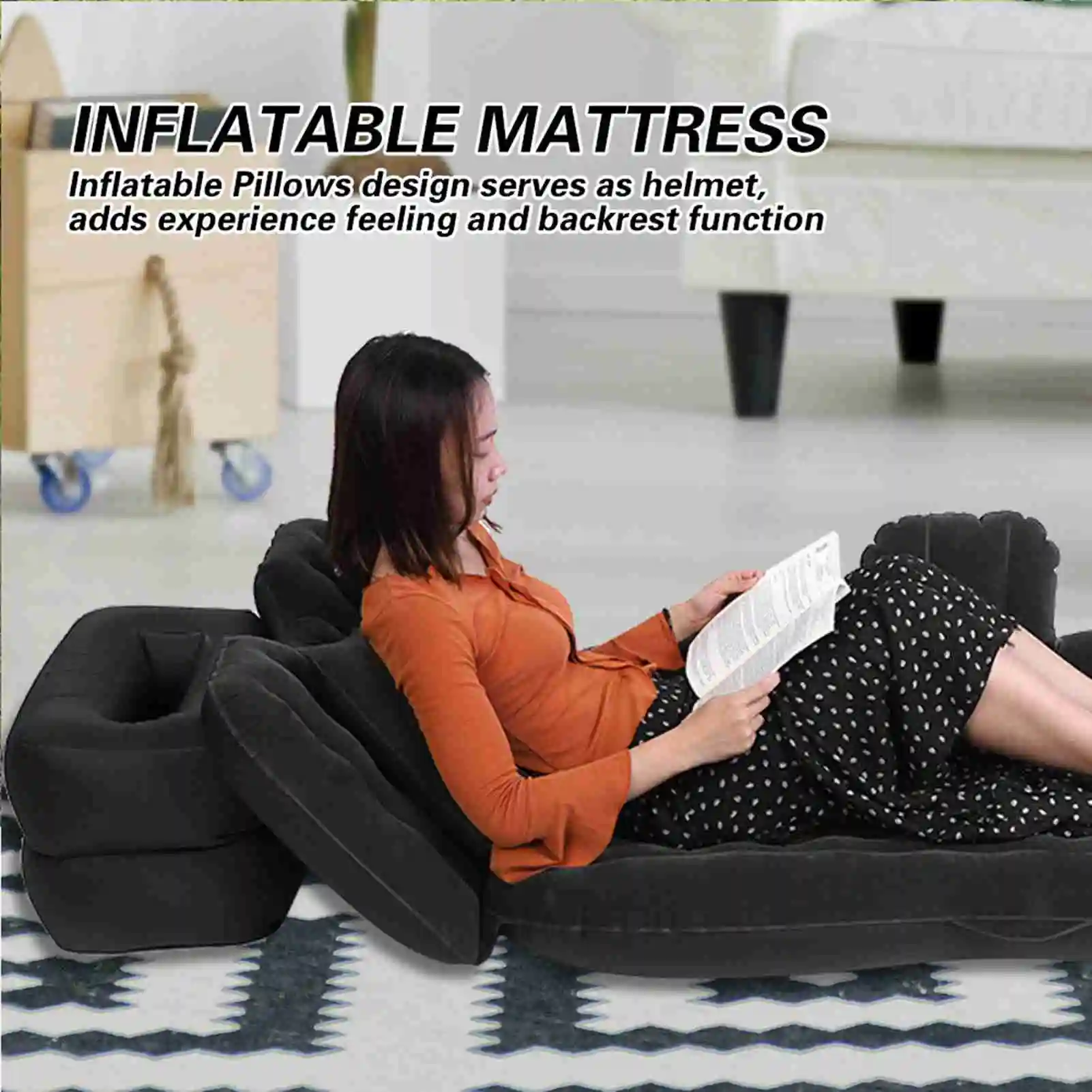 Надувная кровать, матрас для дома и улицы, кемпинга, путешествий, заднее сиденье автомобиля, удобная дышащая, легко хранить, надувная подушка для кроватей