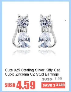 Nette Reine Echt 925 Sterling Silber Kitty Katze Gepflastert Zirkonia CZ Stud Ohrringe Bijoux Frauen Mädchen Kinder Schmuck Heißer geschenk – Detail 7