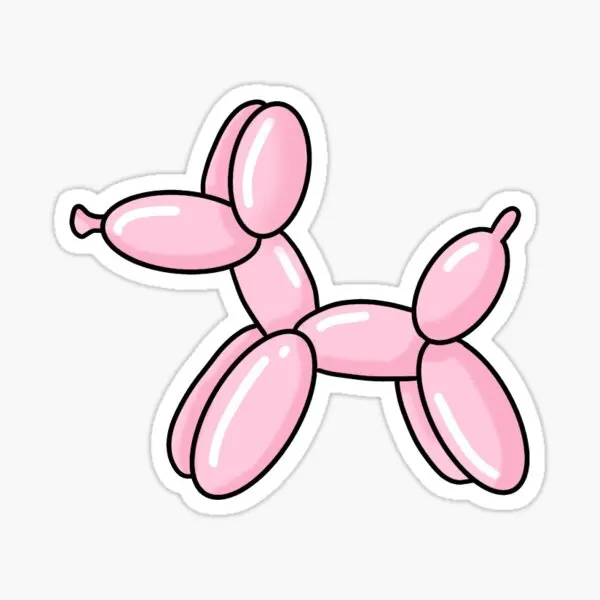 Balloon Dog Pink  5PCS Stickers for Art Print Decorations Bumper Water Bottles Room Decor  Stickers Kid Car Living Room Laptop