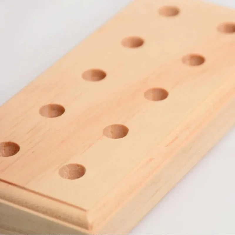 NEW 10 Holes Wooden Capsule Bracket For 0# Capsule Essential Oil Sub-Packed DIY Capsule Holder Tray