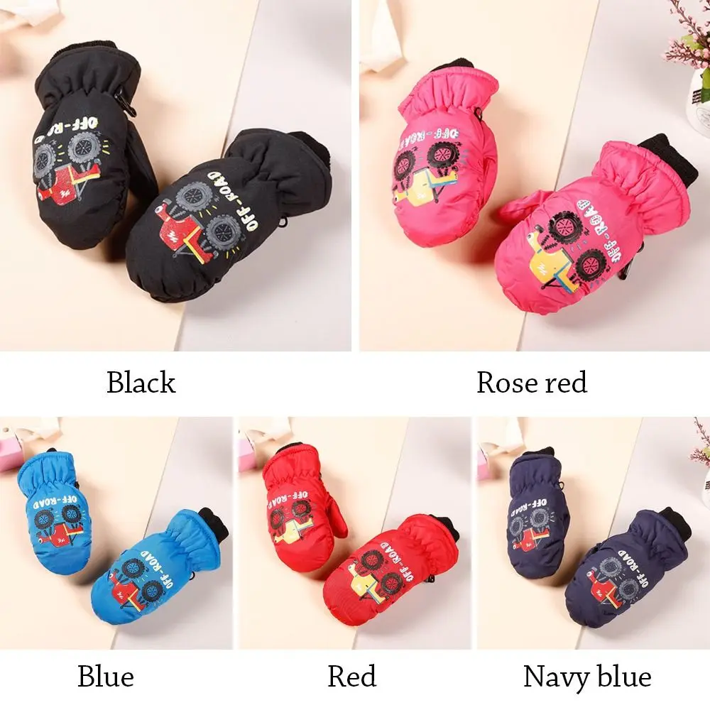 Thick Warm Children Ski Gloves Windproof Non-slip Waterproof Mittens Cute Winter Sports Gloves for 2-5 Years Old Kids Boys Girls