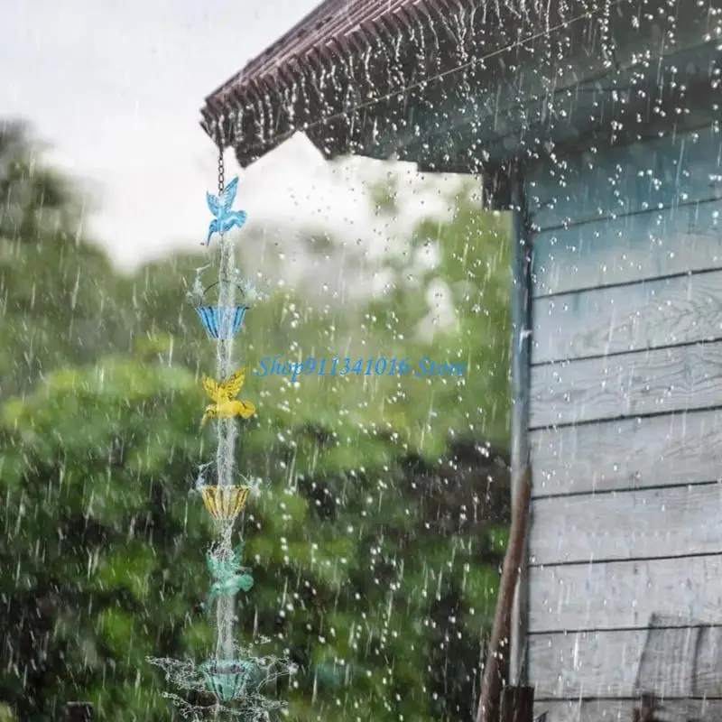  Rusts Resistant Metal Rain Chain For Courtyard Garden Water Drainage System