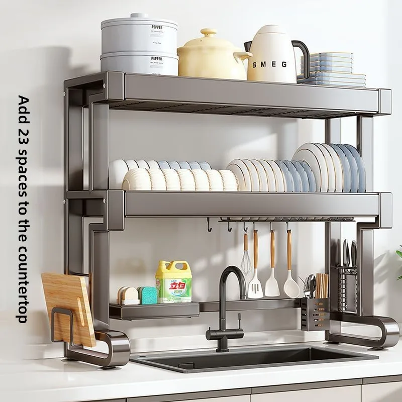 Dish Storage Rack Kitchen Sink Shelf Dish Drain Rack Sink Dish Shelf