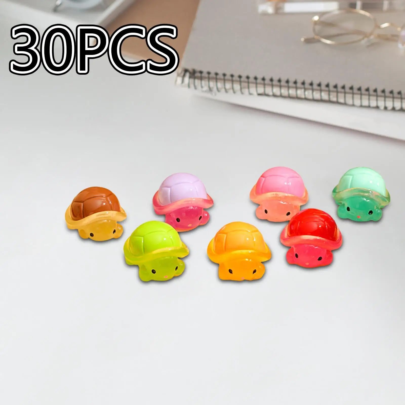 30 Pieces Simulated Miniature Luminous Turtle Miniature Statues Handmade