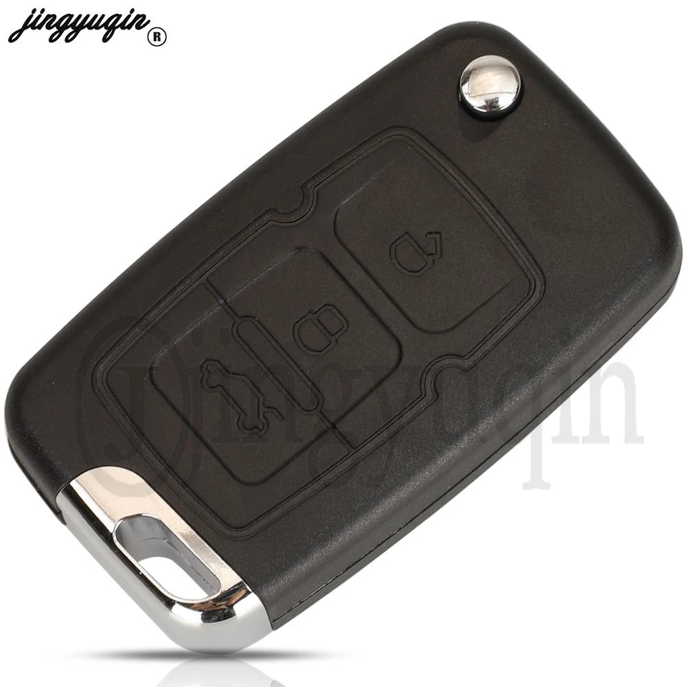 jingyuqin 3 Buttons Remote Flip Car Key Shell Case For Geely Emgrand Uncut Blade Fob Replacement