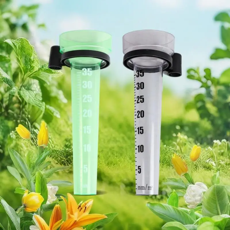 (Ce14)35mm Rain Gauge Rainwater Meter Water Rain Measurement Tool Outdoor Garden Ground Rainfall Guage