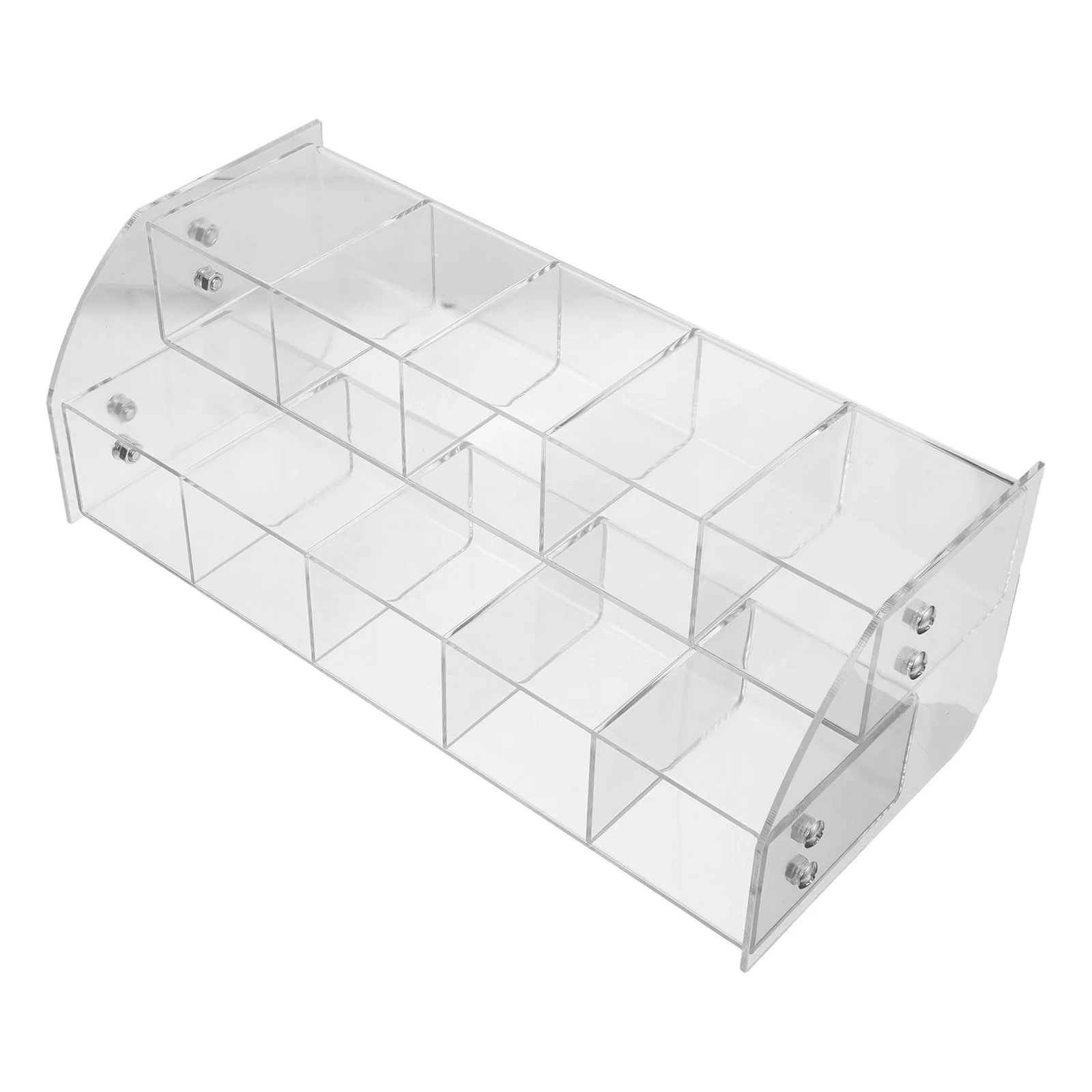 

Clear Pen Display Stand Tiered Acrylic 10 Slot Transparent Organizer for Ballpoint Fountain Marker Pens Makeup Brushes Desk