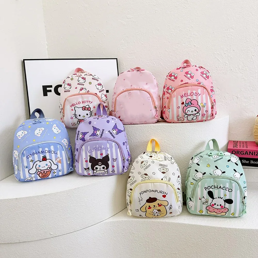 Sanrio Schoolbag Cartoon Kindergarten Kawaii Anime Shoulder Bags Portable Outdoor Satchel Backpacks For Boys Girls Gifts For Kid