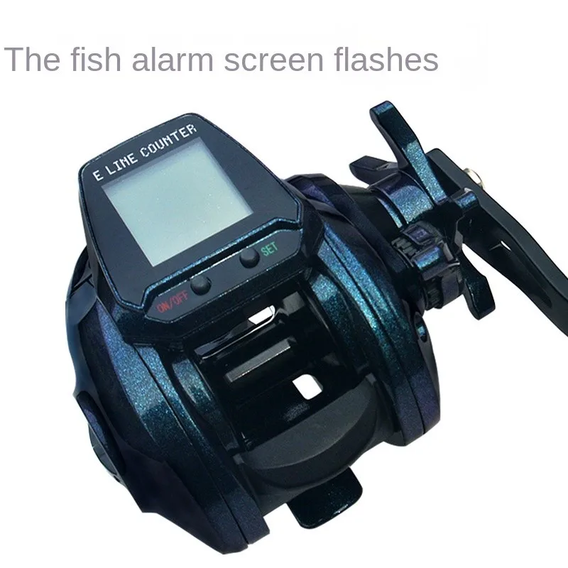 DGETG Large Display Electric Lure Casting Reel, 7.2:1 Gear Ratio, Accurate Reel Line Counter, Bite Alert, Depth Reel