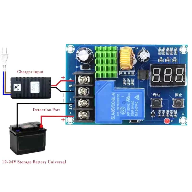 XH-M604 Battery Charger Control Module DC 6-60V Storage Lithium Battery Charging Control Overcharge Protection Board Switch