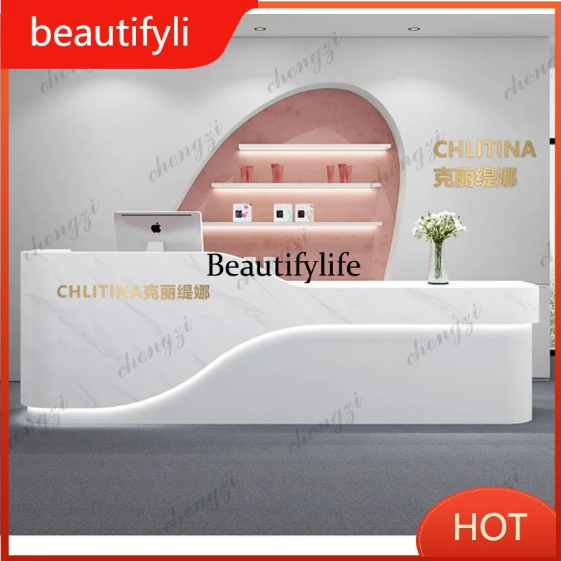 A139 Front desk company creative clothing store checkout page simple dance studio reception desk beauty salon bar
