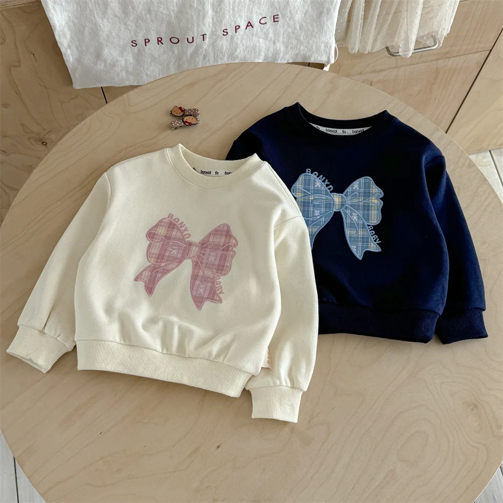 

Осенний новый пуловер с капюшоном и длинными рукавами с круглым вырезом и принтом бабочки для девочек, повседневная одежда, милая и универсальная