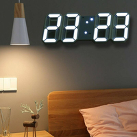 1pcs 3D LED Digital Clock Luminous Fashions Wall Clock Multi-functional Creative USB Plug In Electronic Clock Home Decoration