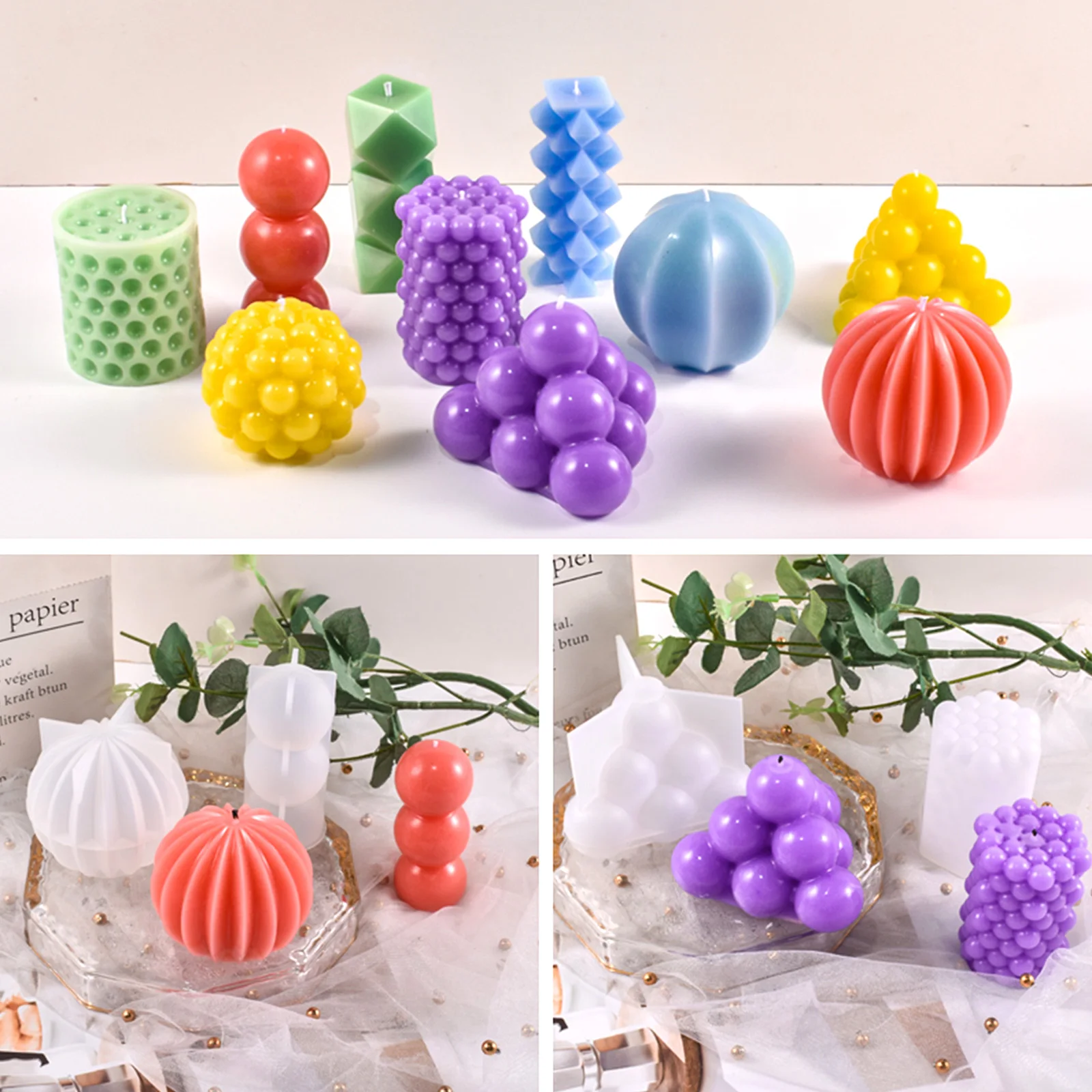 3D Silicone Nó Bola Vela Fazendo Molde, Molde Multi Forma, Artesanato De Resina, Fazendo Para Mesa, Decoração De Casa