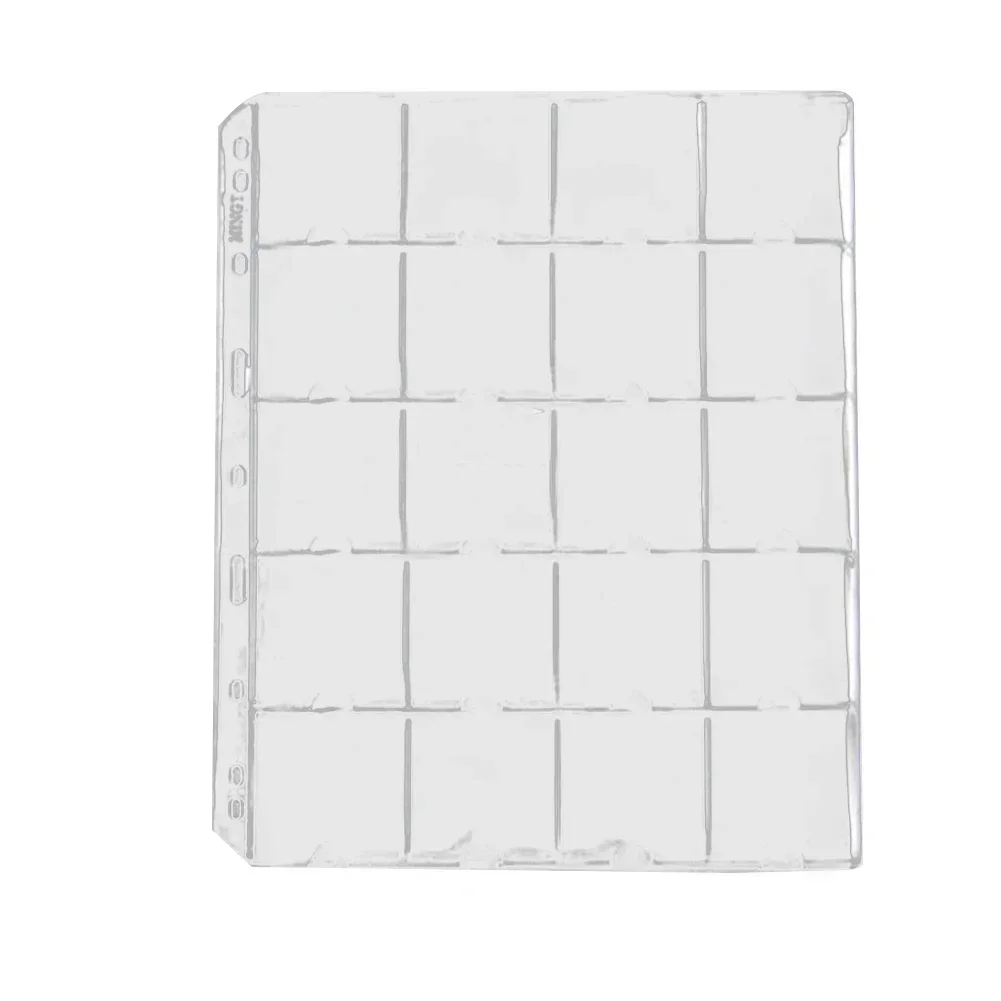 1/10 Sheets 20 Pockets Coin Holder Sheets  Clear PVC Album  Suitable For Coins Up To 50mm Neatly Display And Store Your Coins