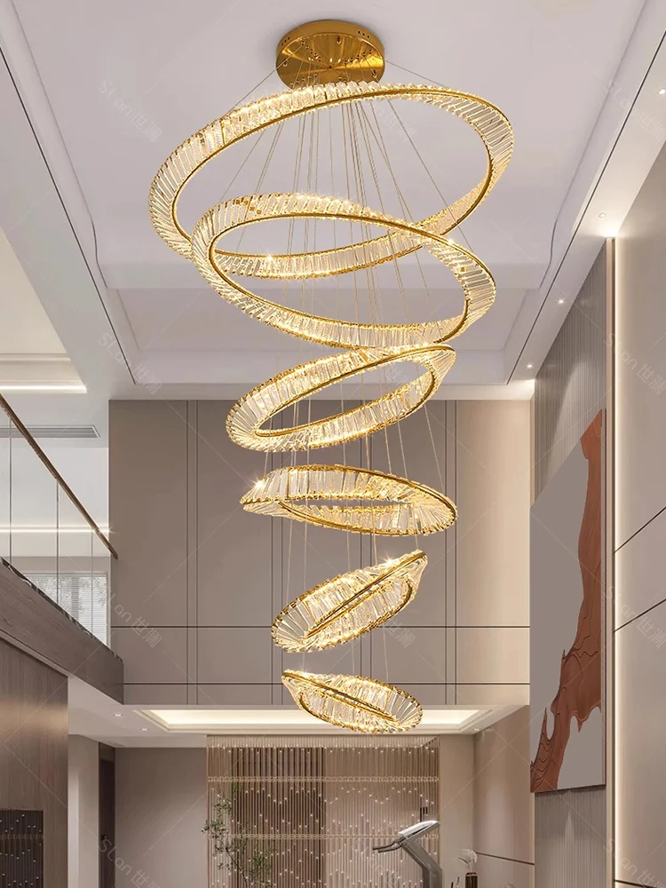 

Modern home decoration crystal chandelier, stair Pendant lamp, living room Pendant lights, interior lighting
