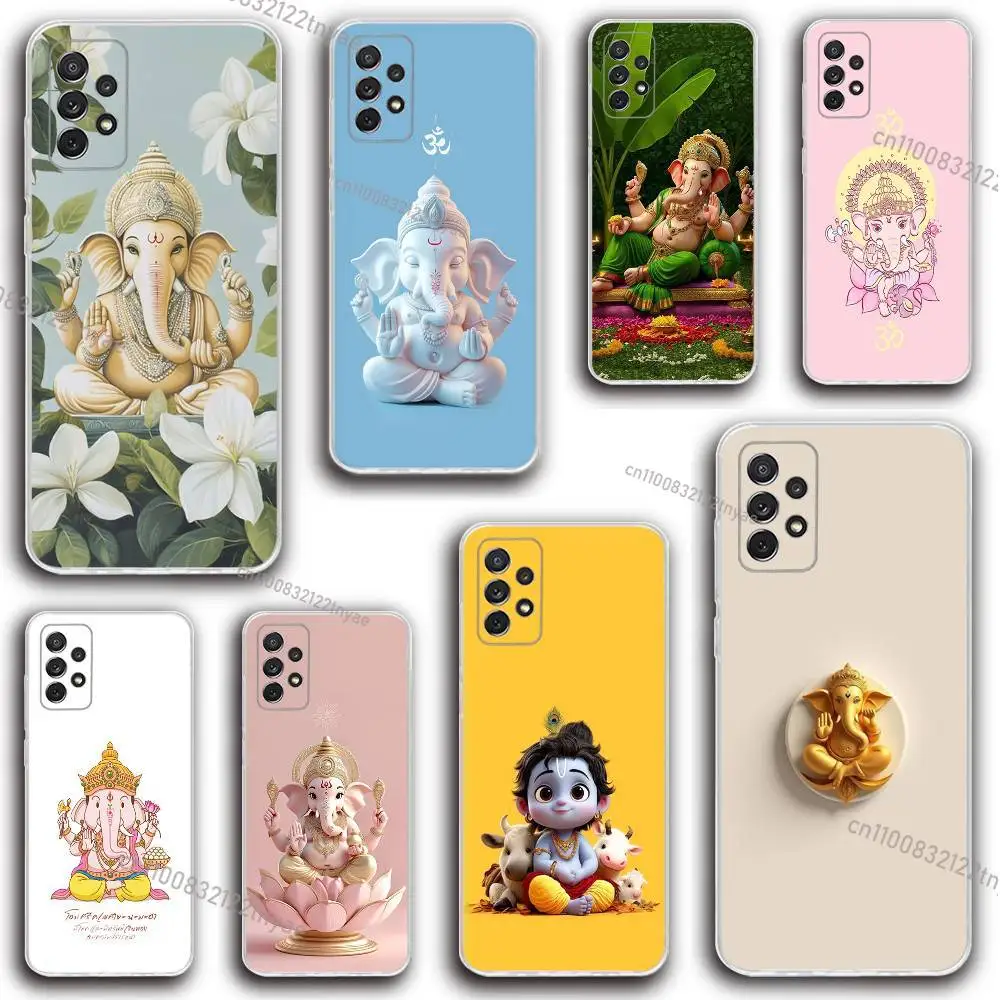 

Ganesh Elephant God Phone Case Silicone For Samsung S30,23,21,22,20 FE lite,S10,9,PIus Note20ultra Soft Transparent