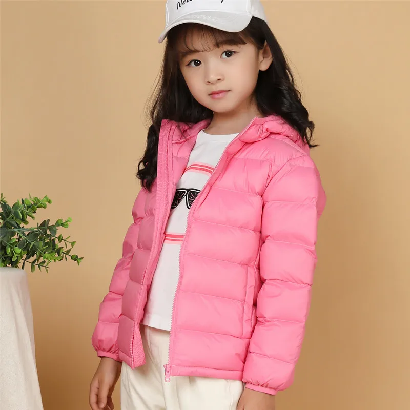 0-10℃ Autumn Winter Kids Down Jackets for Girls Children Warm Hooded Down Coats 2-16 Years Boys Toddler Parkas Outerwear Clothes