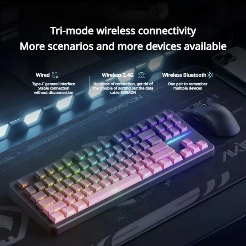 EWEADN X87 ULTRA/MAX/PRO Tri-Mode Gasket Hot Swap RGB Side Print Keyboard 10000-12000mAh Custom Gaming for PC/Mac