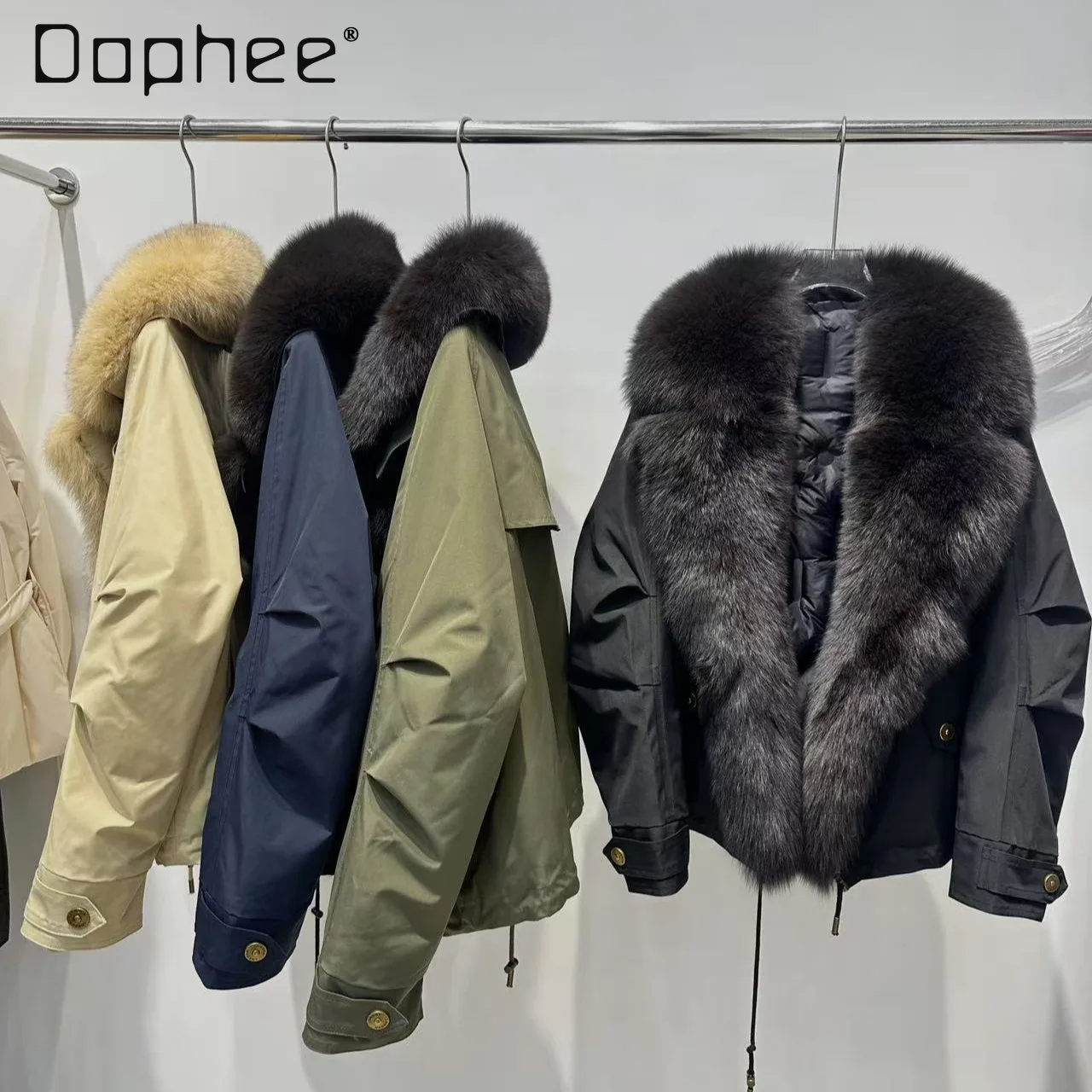 انفصال ريال فوكس الفراء طوق سميكة أسفل السترات للنساء الحلو كول سترة أسفل معطف الإناث العصرية عادية رشاقته معطف الفرو #1