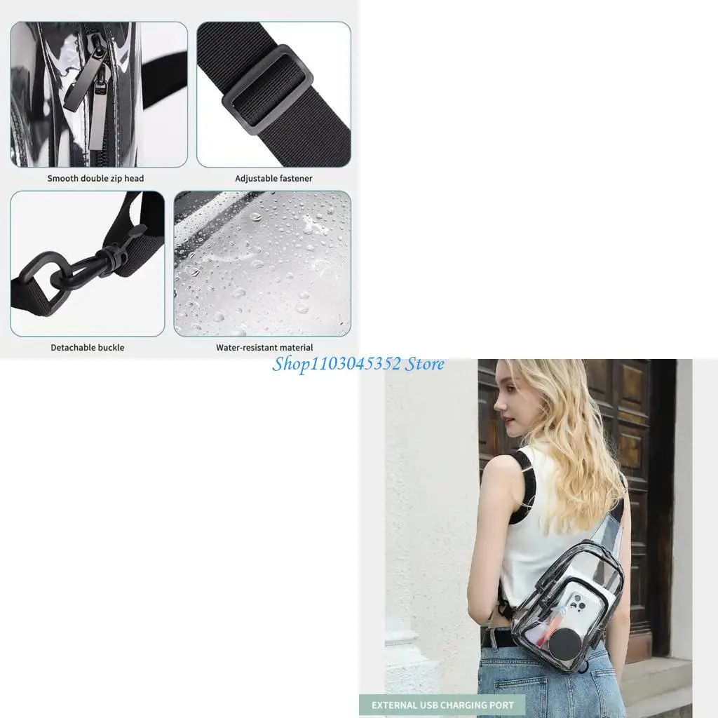

Chest Bag Clear Sling Bag Stadium Approve Crossbody Bag Backpacks Purse Gift