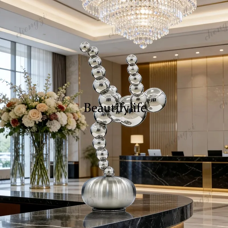 

TTT Balanced Fulcrum Stainless Steel Sculpture Ornament for Home Office Villa Hotel Corridor Decor Interior Artwork