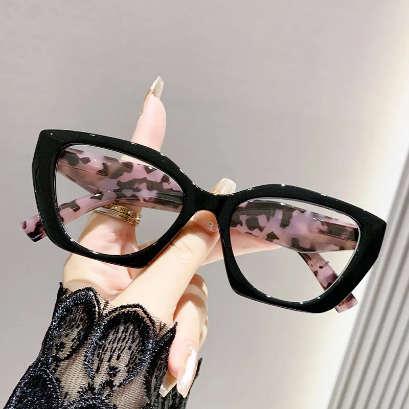 

Retro Leopard Print Large Frame Reading Glasses Single Vision Floral Wrap Faionable ly Blue Light Bloing Glasses