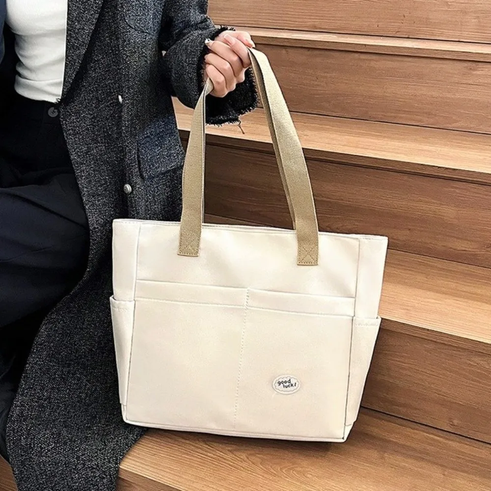 

Модная студенческая сумка через плечо из ткани Оксфорд, большая вместительная многослойная сумка-тоут на молнии, портативная дорожная сумка