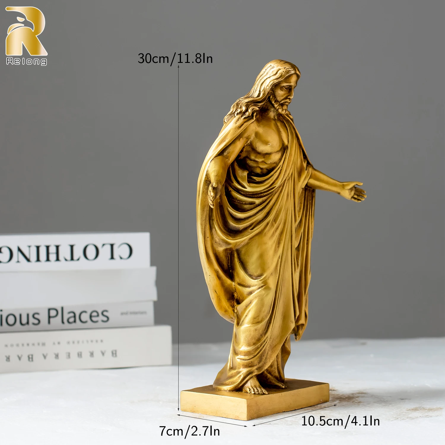 30cm Bronze Saint Jesus Statue Open Arms Blessing Jesus Christ Bronze Sculpture Home Church Decor Christian Ornament Gifts