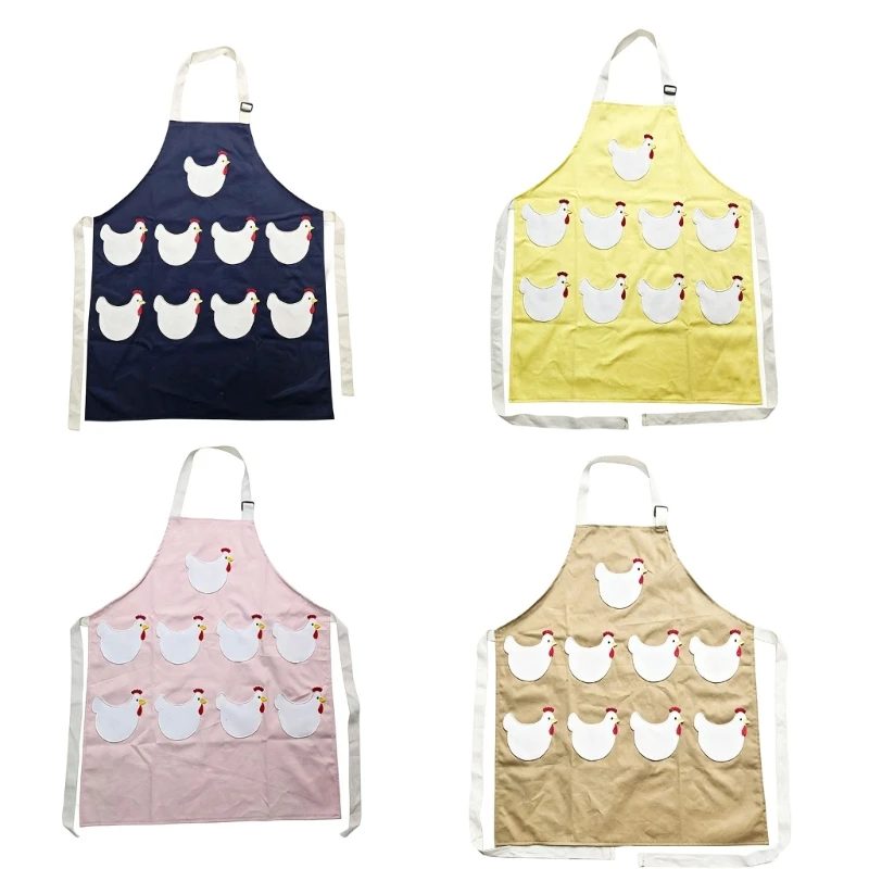 Chicken Care Workwear Eierschürze aus Segeltuch mit neun Vorderfächern für Gartenrunden, Geflügelarbeiten und den täglichen – Detail 1