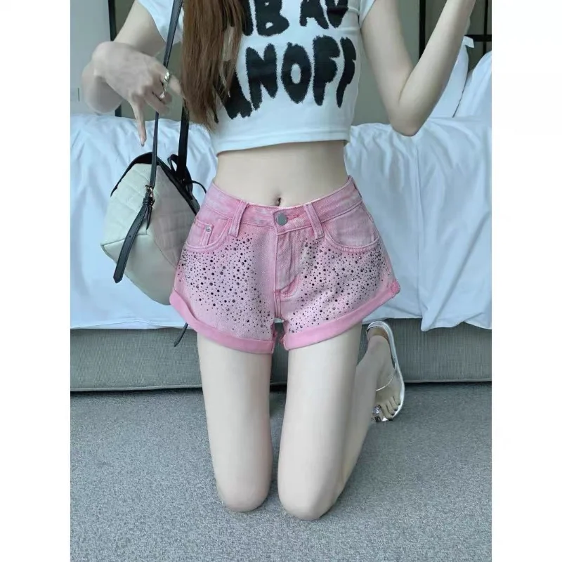 Spice Girls Sexy Hotfix Rolled Short Short All-match Slim Pants Small Fellow High Waist Casual Pantalones