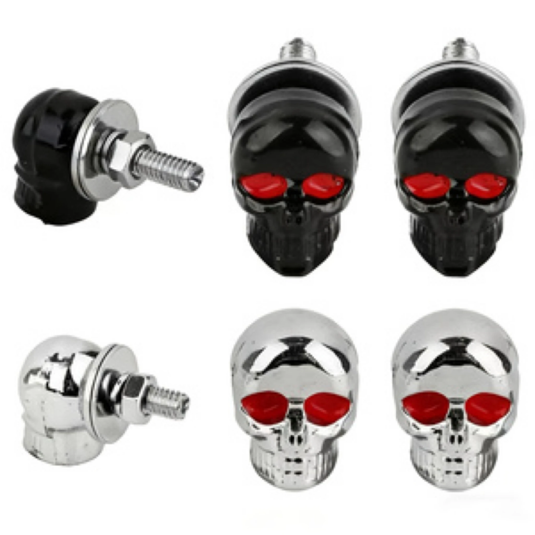 M6 Skull License Plate Bolts Design For ATV Motorcycle Universal Chopper Cruiser Aftermar Partsket Decorative Screw Fastener Kit