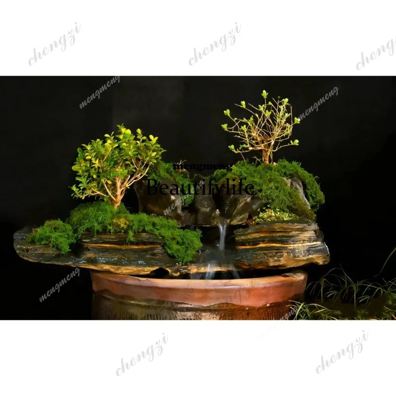 03 Imitation stone flower pot desktop entrance living room landscaping rockery flowing water fish tank balconycourtyard landscap