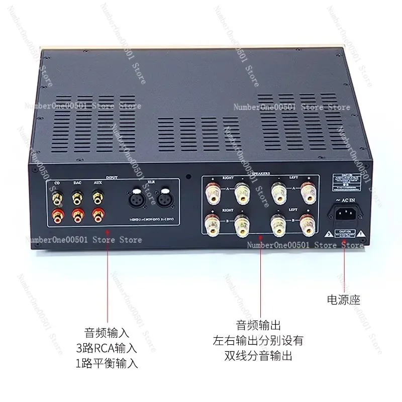 E800 HiFi Integrated Amplifier High Fidelity Tube Sound Gold Sealed Transistor Home Audio Balanced Power Amp