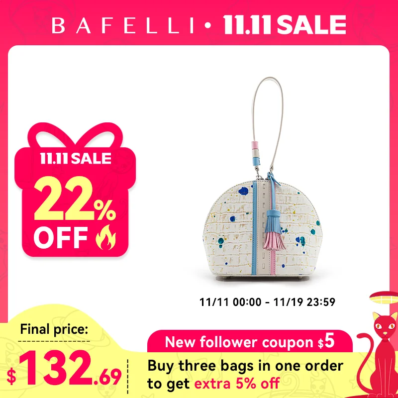 

BAFELLI WOMEN'S NEW BAG ORIGINAL STYLE DESIGNER BRAND LUXURY HANDBAG TRENDING EVENING 2025 FASHION PURSE LEATHER CASUAL COLOR