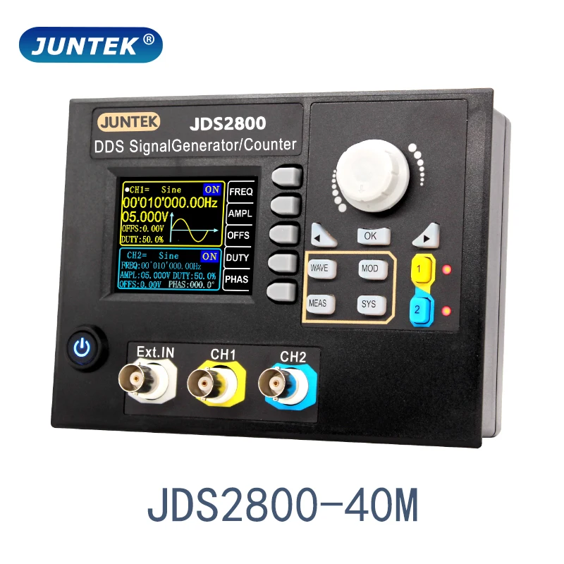 

JUNTEK JDS2800-40M 40MHz DDS Function Signal Generator Digital Control Dual-channel Frequency meter Arbitrary waveform generator