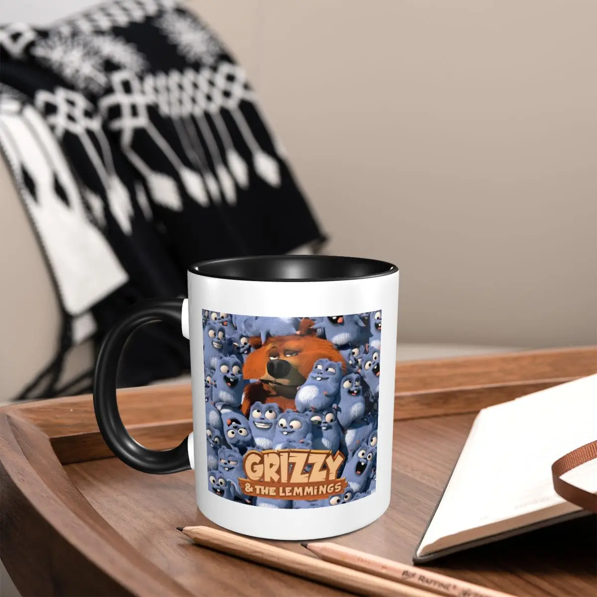 Funny Grizzy And The Lemmings Cartoon Characters Mug Funny Ceramic Coffee Cups Tea Mugs Milk Cup Drinkware Gifts for Woman Man