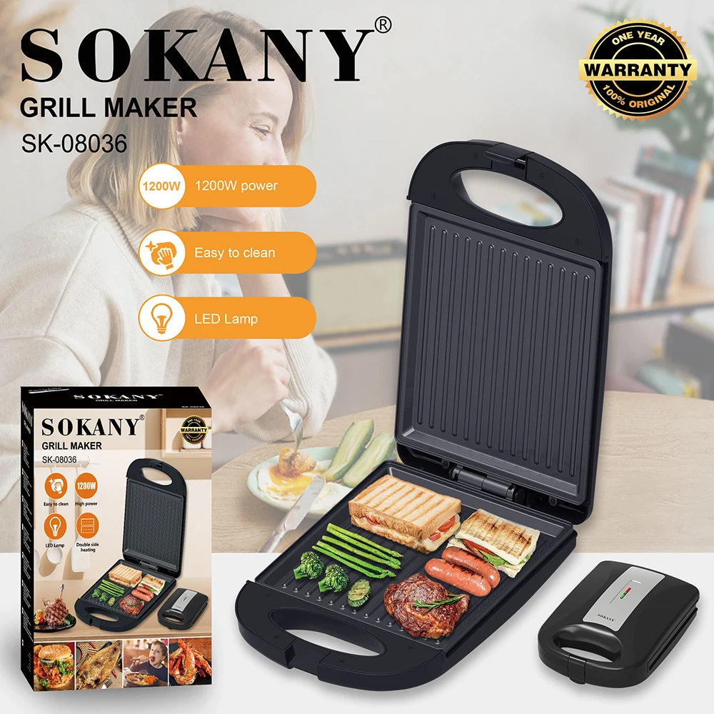 

Portable Sandwich Maker Machine Grill Plate1200w Kitchen Breakfast Maker, Non-stick Coating Plate Kitchen Breakfast