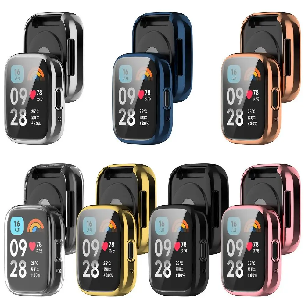 New Full Cover TPU Case Smart Bumper Screen Protector Watchband Accessories Protective Shell Redmi Watch 3 Active