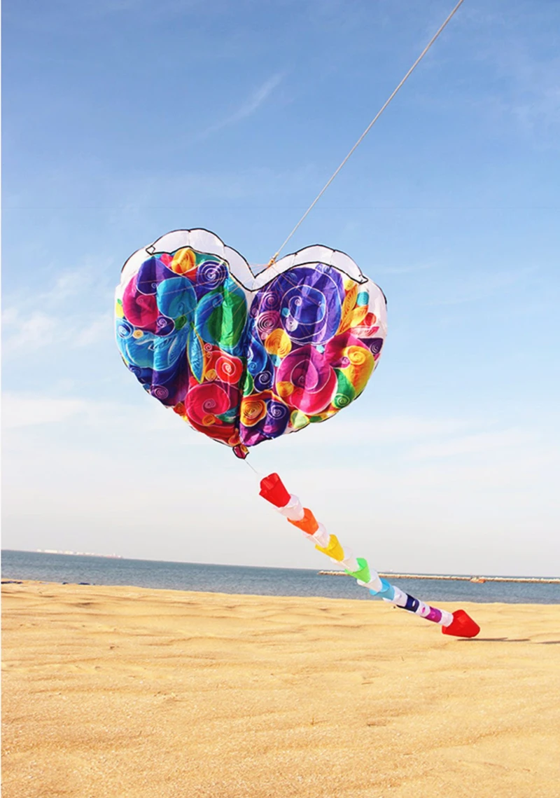 free shipping heart kites inflatable kites fly nylon fabric kite steering wheel 3d kites toy sport spinning kite Butterfly wings