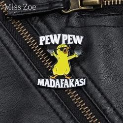 Pew Duck Madafakas Enamel Pin Creative Duck Killer Animals Brooch Lapel Backpack Badge Jewelry Decoration Gifts For Kid Friends