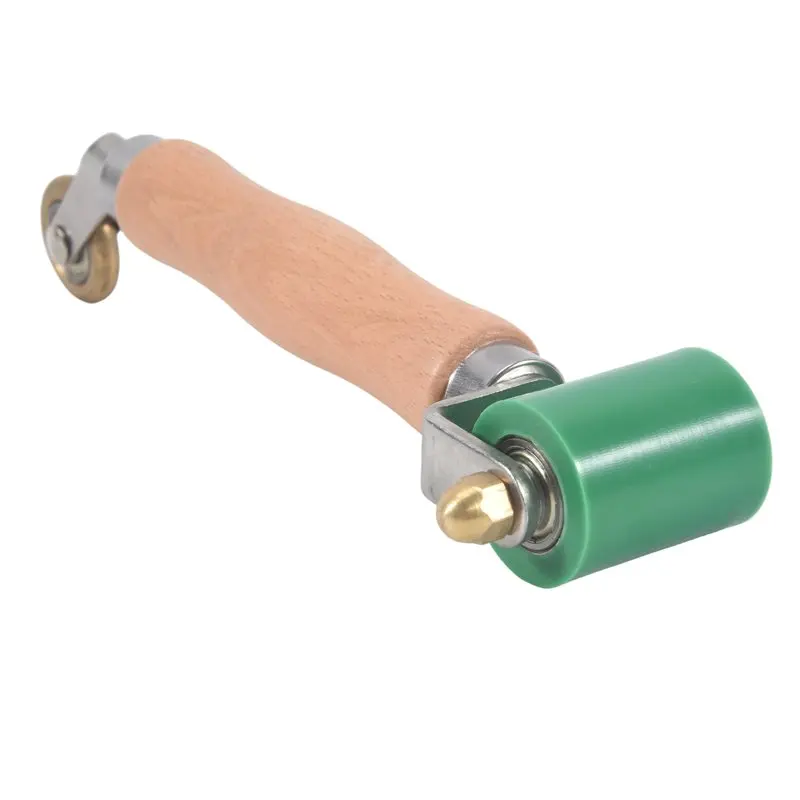 RABIT AS59~ 40Mm Wallpaper Roller Seam Roller Steel, Wood Handle Silicone Seam Roller Dual Use Brass Wheel For PVC Welding B Eas