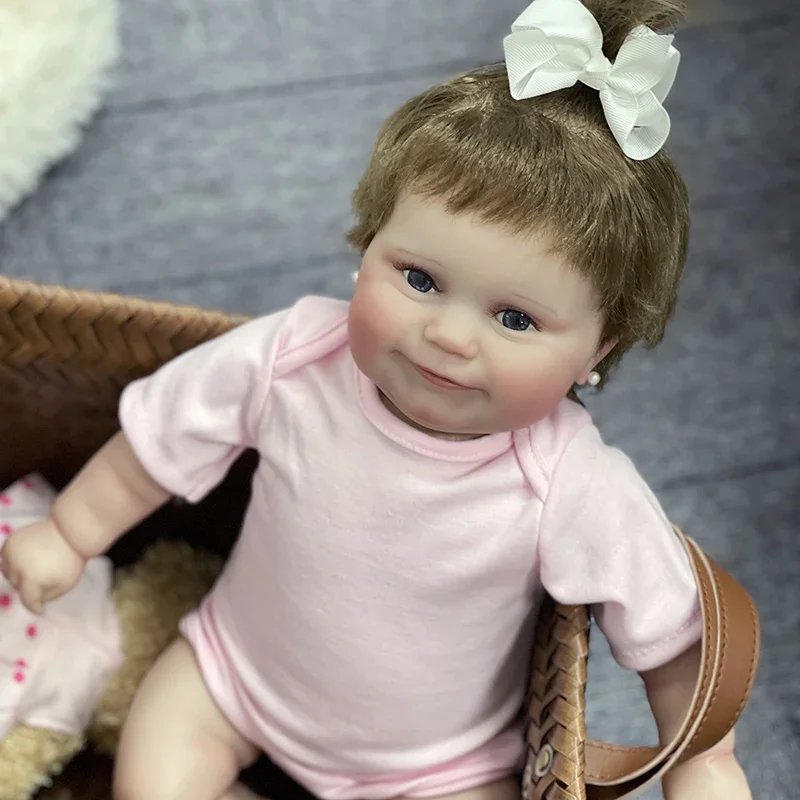 NPK 50CM individuale Reborn Baby Full Body Silicone Girl Doll Toddler Doll Hair Draw Hair 100% bambola dipinta a mano