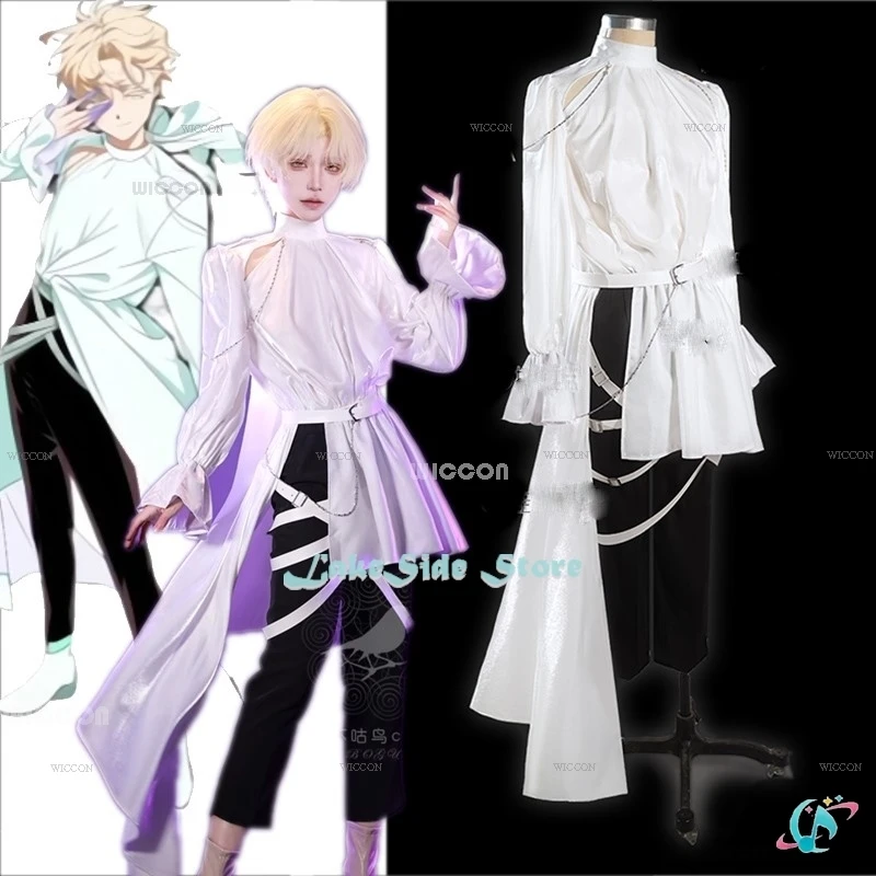 Alien Stage Luka Cosplay Costume Wig Top Pants Anime Idol Backless outfit RolePlay Suit Mens Fancy Halloween Carnival Outfit XXL