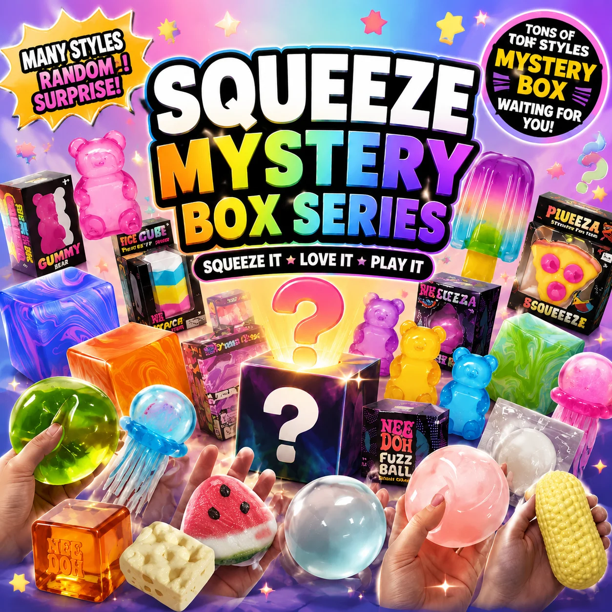 

2026 New Squishy Surprise Blind Box Toys, 30 Assorted Styles Soft Squeeze Fidget Toy, Stress Relief Anti-Anxiety Sensory Toys for ADHD Kids, Ideal Party Gifts