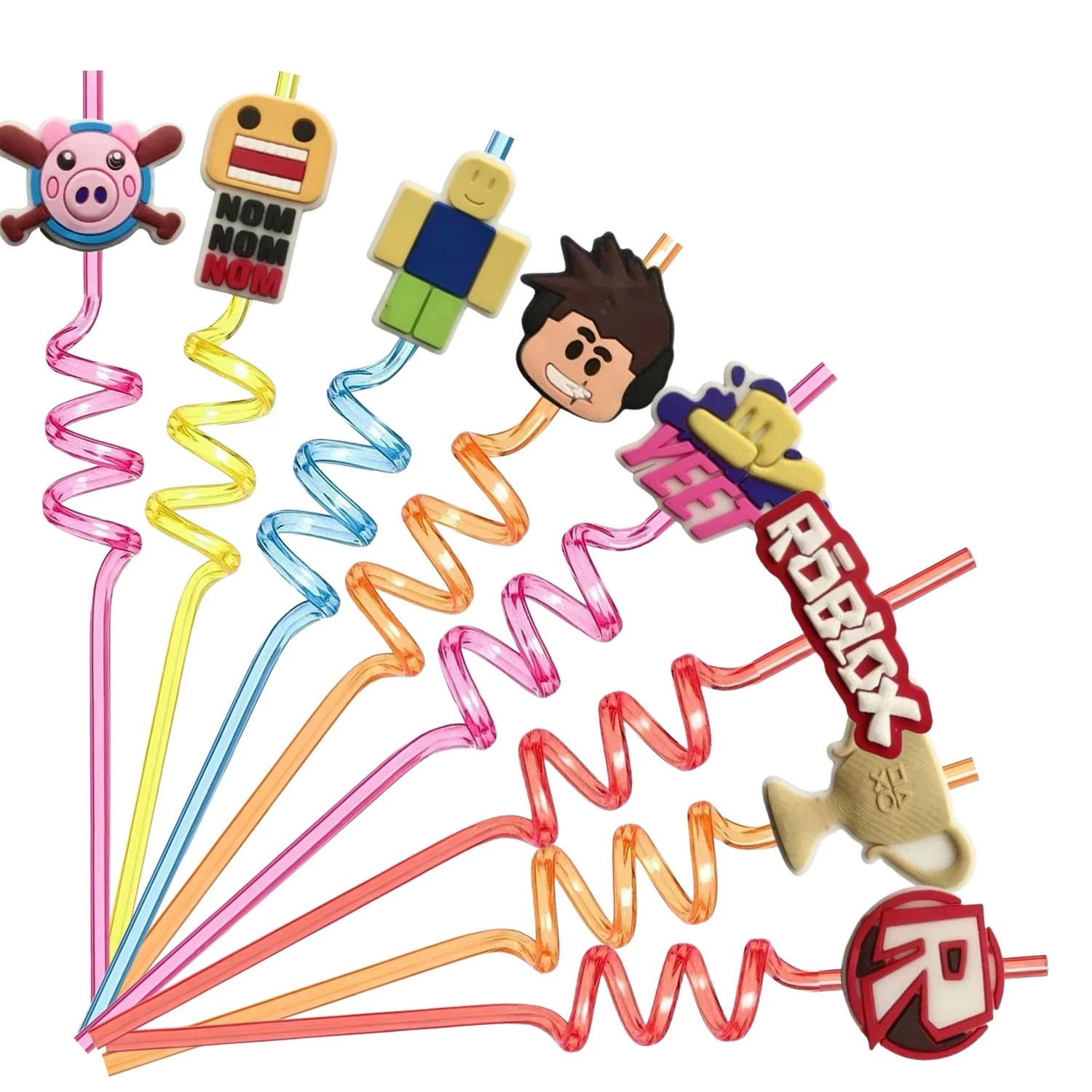 Roblox Feestartikelen Herbruikbare Rietjes Robot Cartoon Verjaardagsfeestje Decoratie Feestartikelen Plastic Rietjes Kinderen Jongens Feestcadeaus